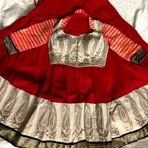 Beautiful Red Gold and Black Chania Choli/ Lehenga suitable for any Indian party
